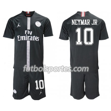 Camisetas Paris Saint Germain Neymar Jr 10 Jordan Negro Niño Tercera Equipacion 2018/2019